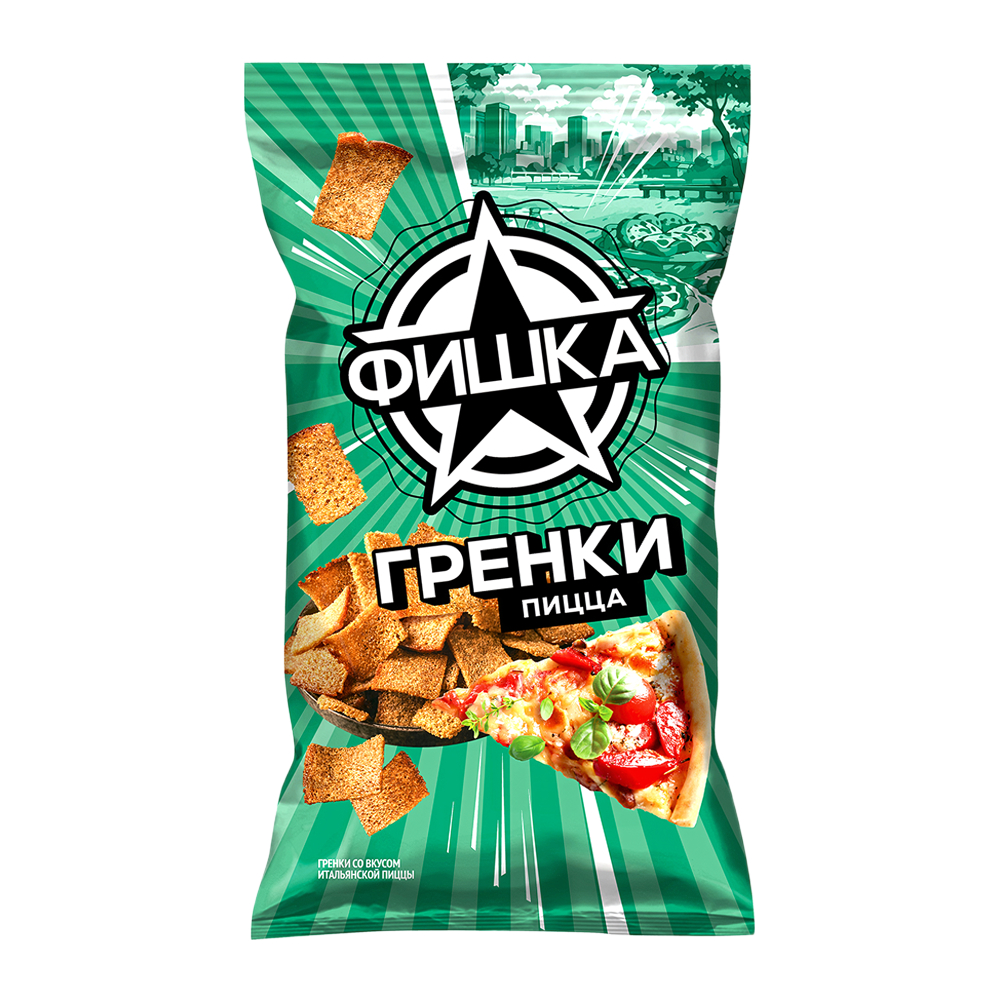 Изображение товара Гренки Фишка Итальянская Пицца 120г Изображение товара Гренки Фишка Итальянская Пицца 120г
