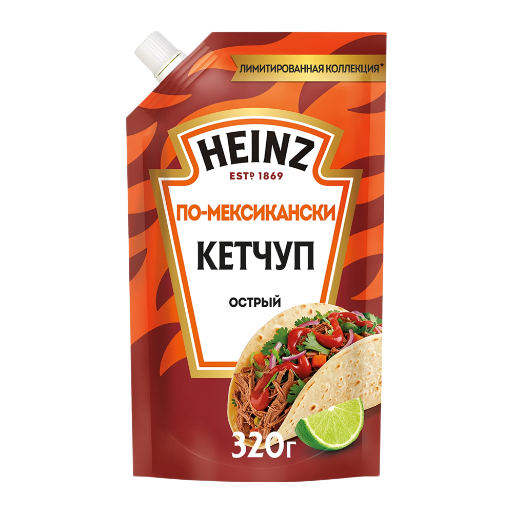 Изображение товара Кетчуп Heinz по-Мексикански Острый 320г дой-пак
