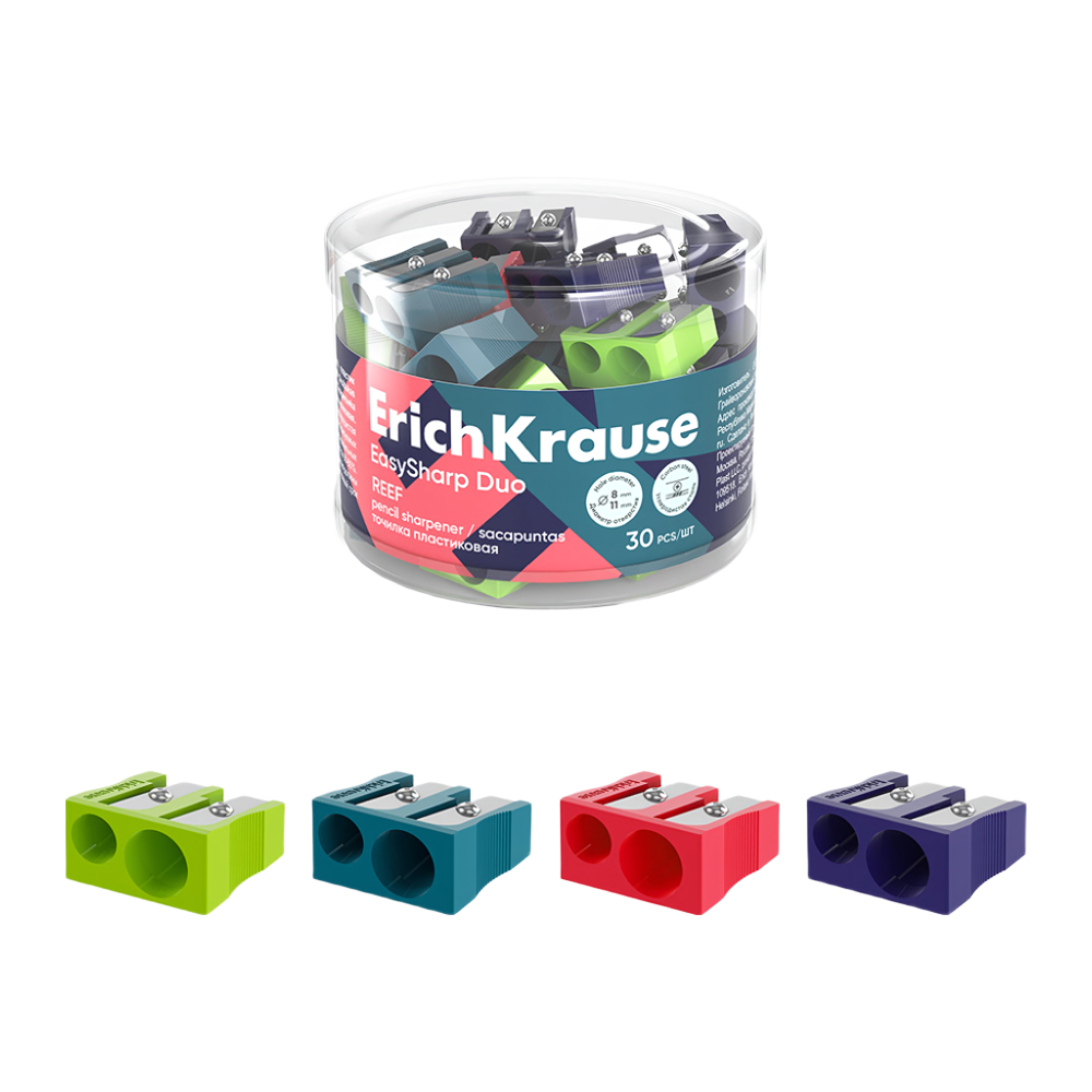 Изображение товара Точилка Пластиковая Erichkrause Easysharp Duo Reef 1шт Изображение товара Точилка Пластиковая Erichkrause Easysharp Duo Reef 1шт