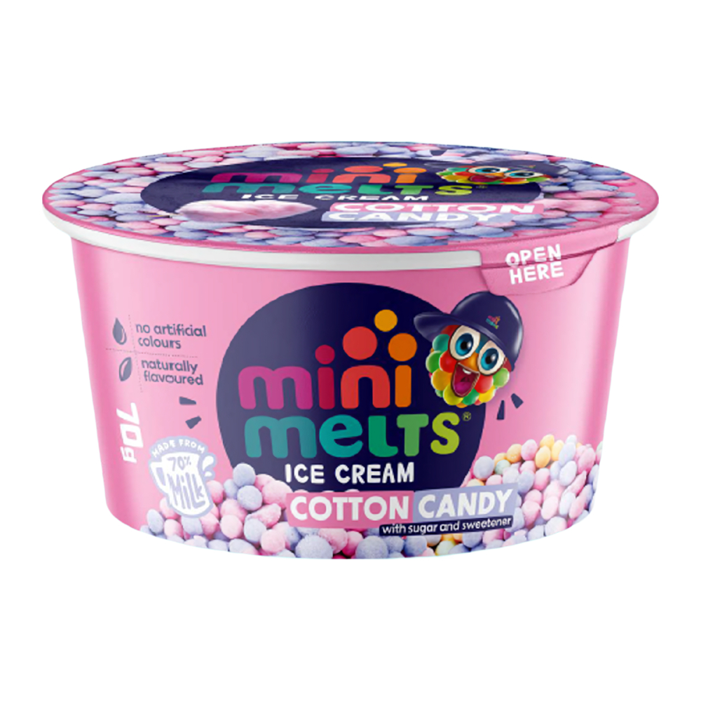 Изображение товара Мороженое Minimelts со Вкусом Сахарной Ваты 1% 70г