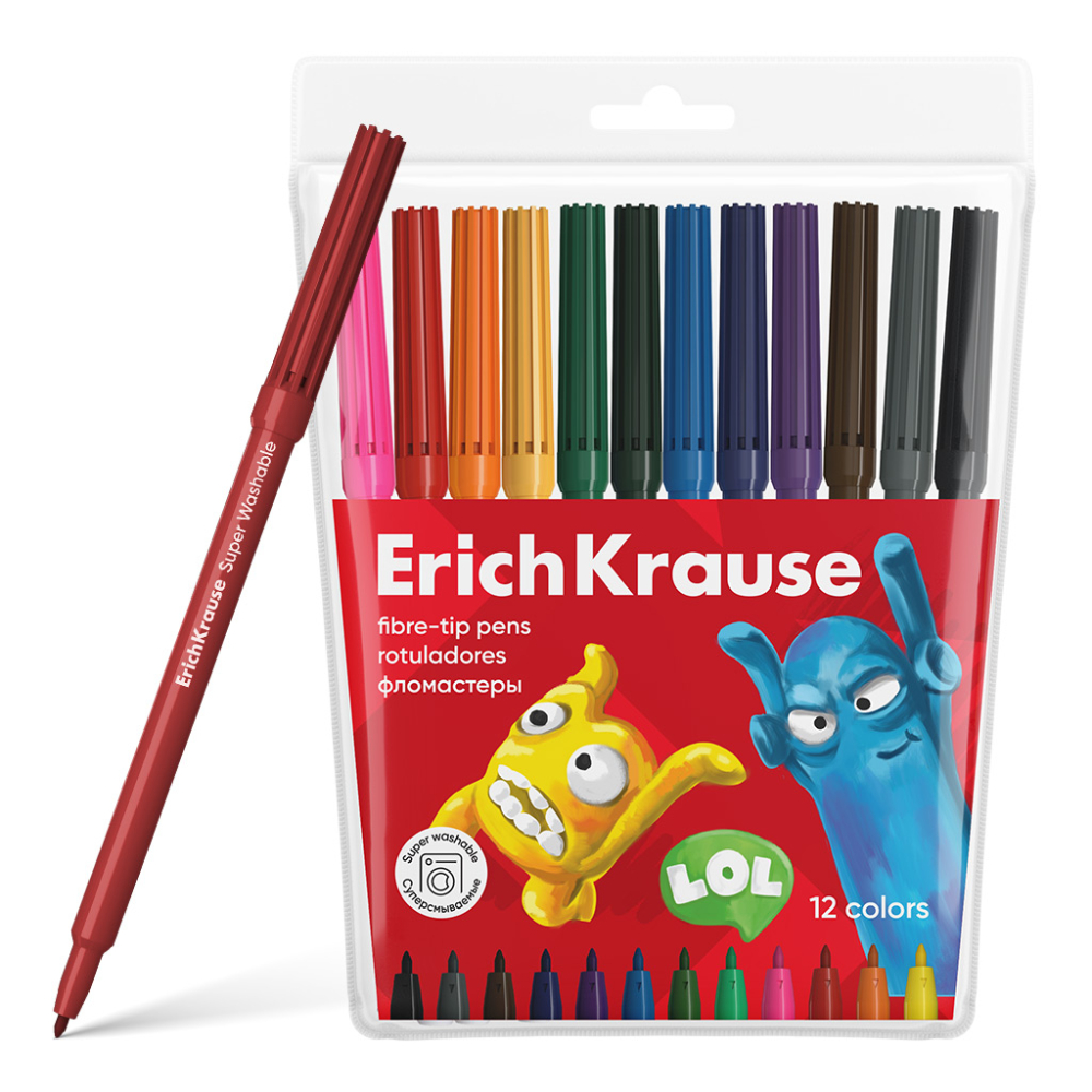 Изображение товара Фломастеры Erichkrause Jolly Friends 12 Цветов Изображение товара Фломастеры Erichkrause Jolly Friends 12 Цветов