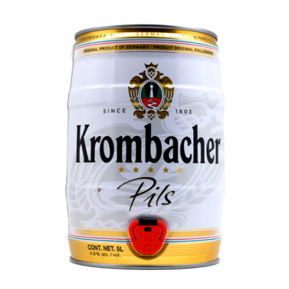 Купить пиво krombacher pils 4,8% 5л бочка с доставкой на дом в магазине SPAR