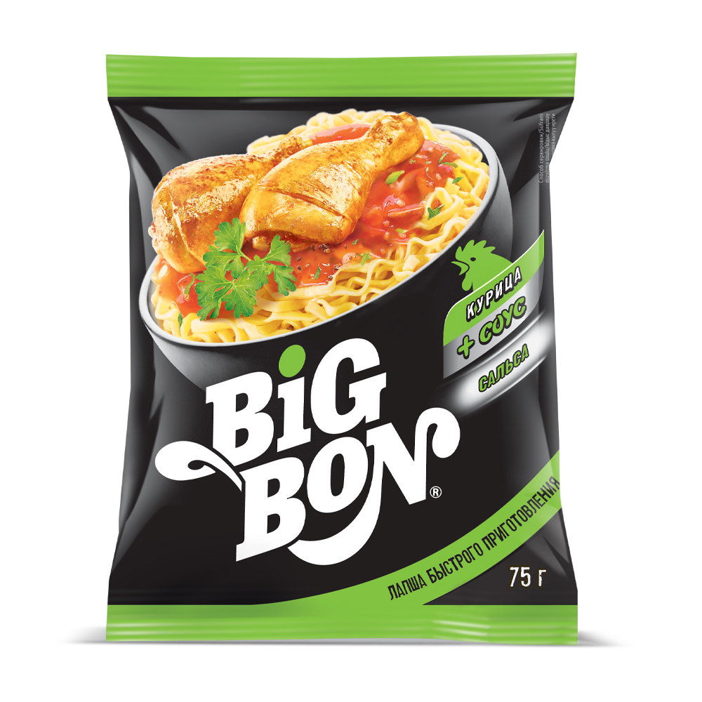 Изображение товара Лапша Big Bon Курица Соус Сальса 75г
