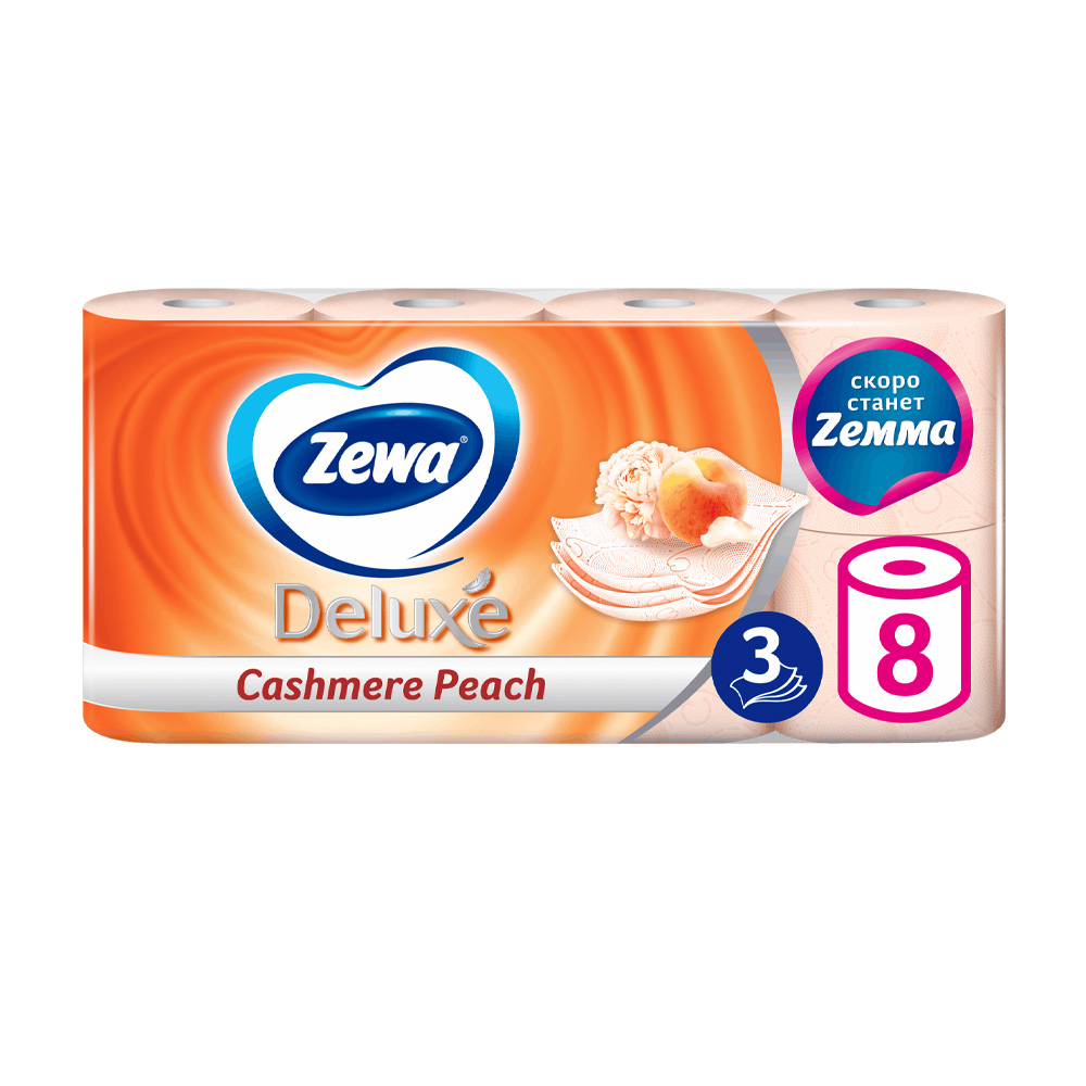 Купить туалетная бумага zewa deluxe персик з слоя 8 рулонов с доставкой ...