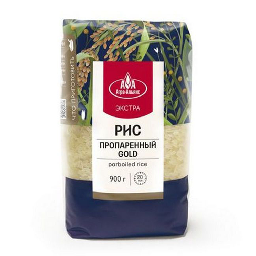 Изображение товара Рис Агро-Альянс Gold Пропаренный 900г