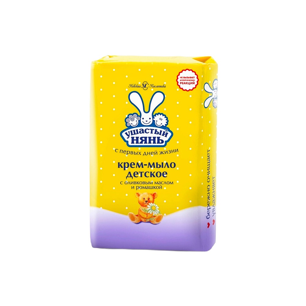 Изображение товара Крем-Мыло Детское Ушастый Нянь Оливковое Масло и Ромашка 90г