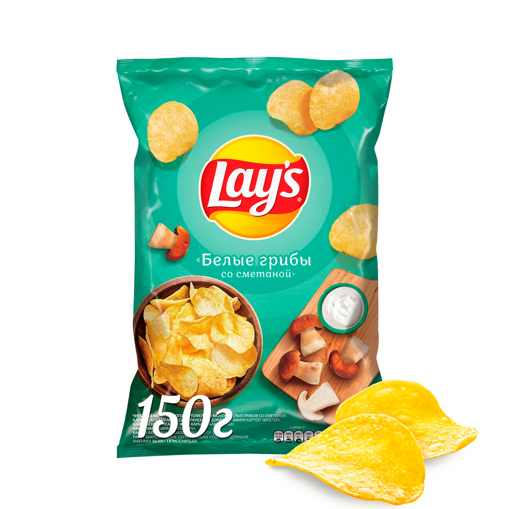 Купить чипсы lays белые грибы со сметаной 150г с доставкой на дом в  магазине SPAR