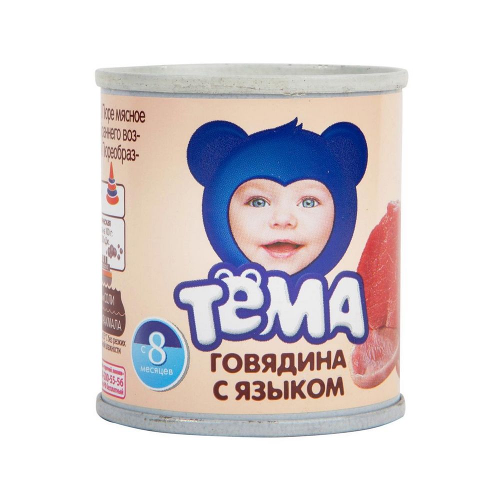 Купить пюре тема говядина с языком 90г с доставкой на дом в магазине SPAR