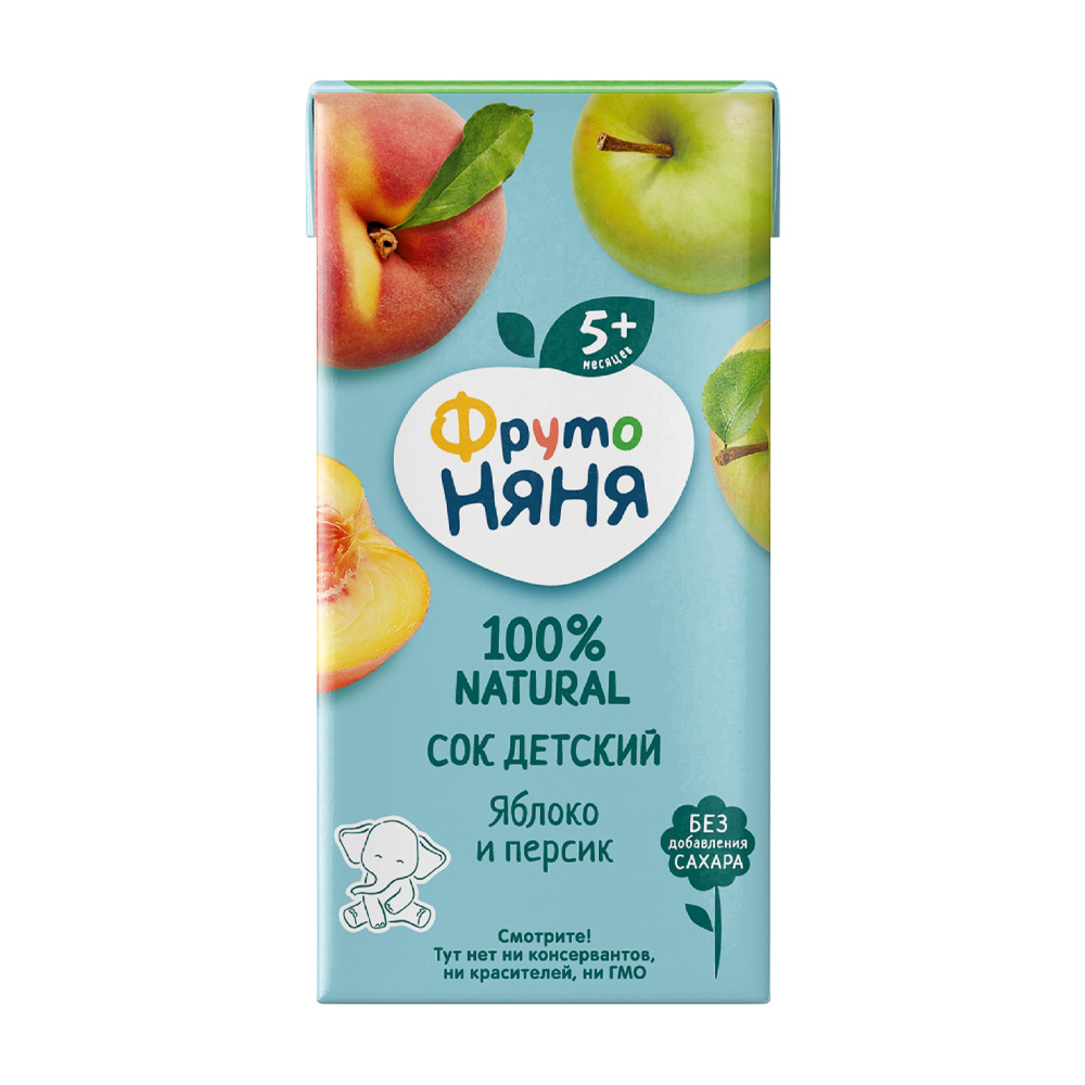 Изображение товара Сок ФрутоНяня Яблоко Персик 200мл