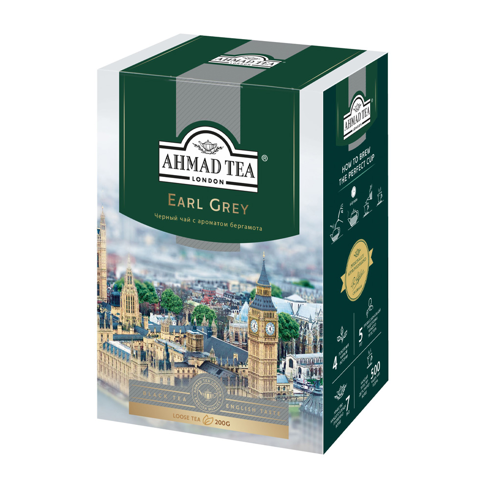 Изображение товара Чай Черный Ahmad Tea Earl Grey Листовой 200г