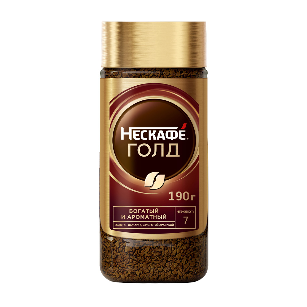 Изображение товара NESCAFE Gold растворимый кофе, 190 г в стекле