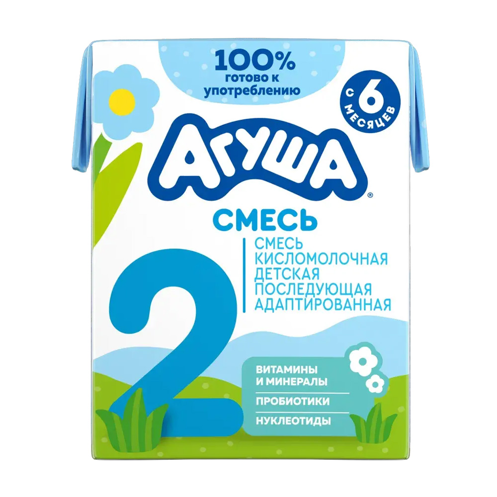 Купить смесь детская кисломолочная агуша-2 3,4% 204г с доставкой на дом ...