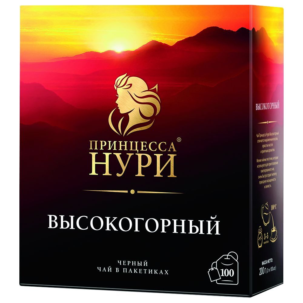 Изображение товара Чай Черный Принцесса Нури Высокогорный 100 Пакетиков с/я