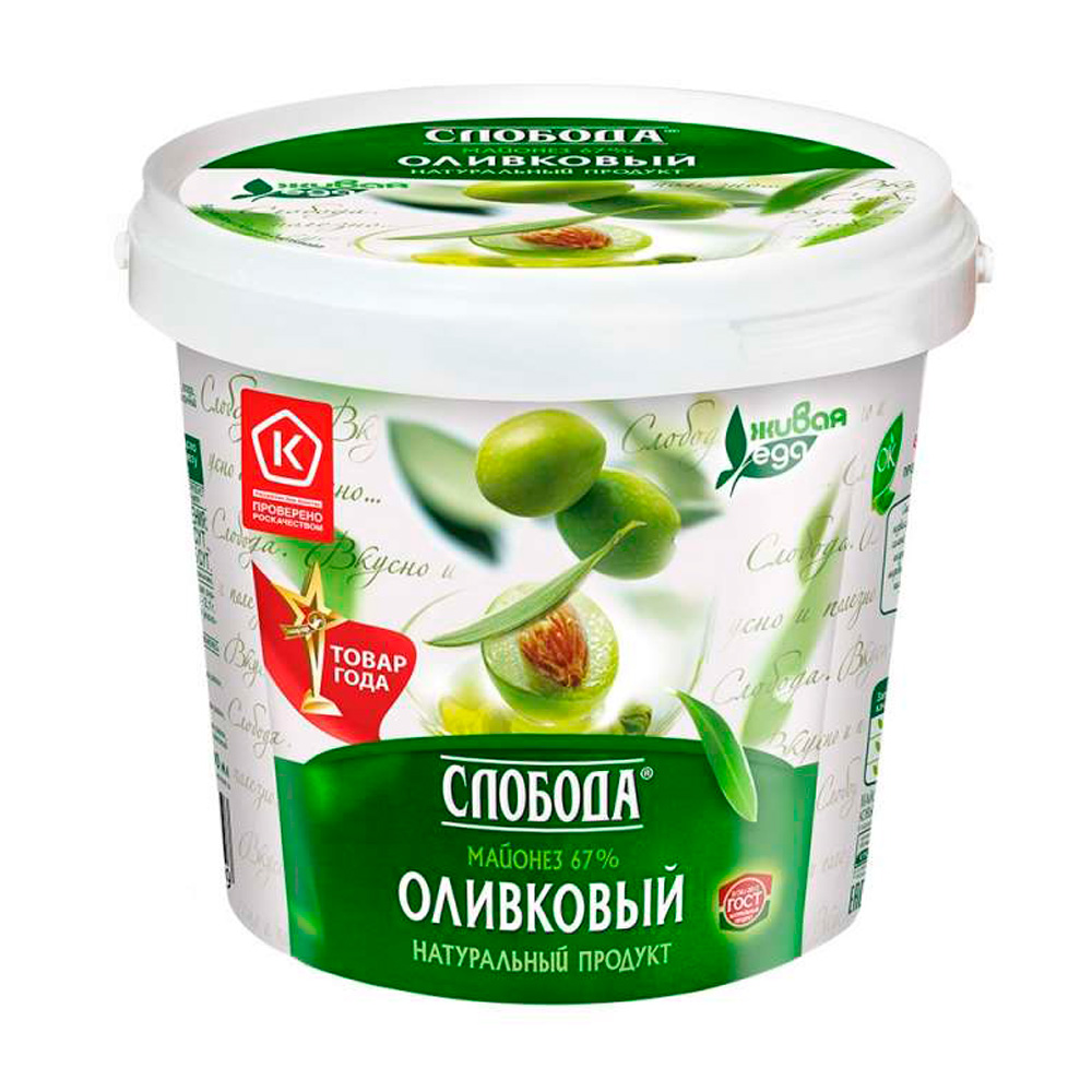 Изображение товара Майонез Слобода Оливковый 67% 844г
