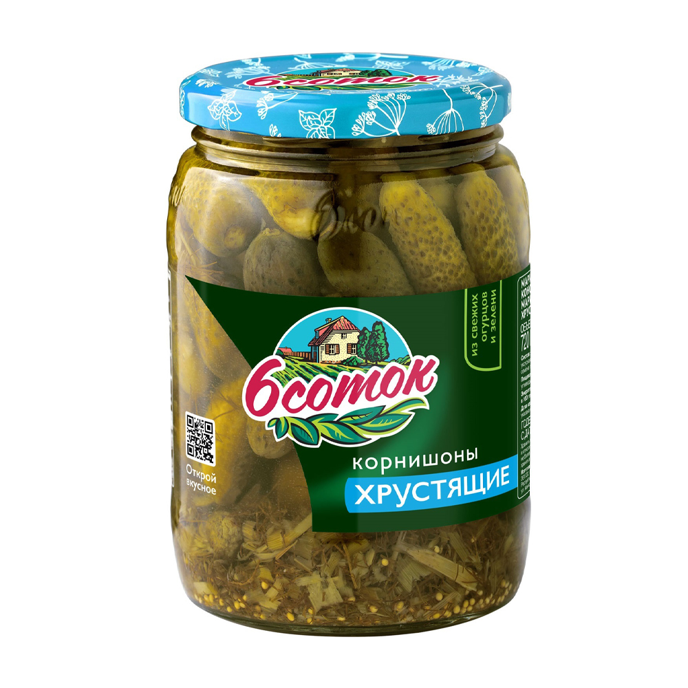 Купить корнишоны 6 соток хрустящие 680г с доставкой на дом в магазине SPAR