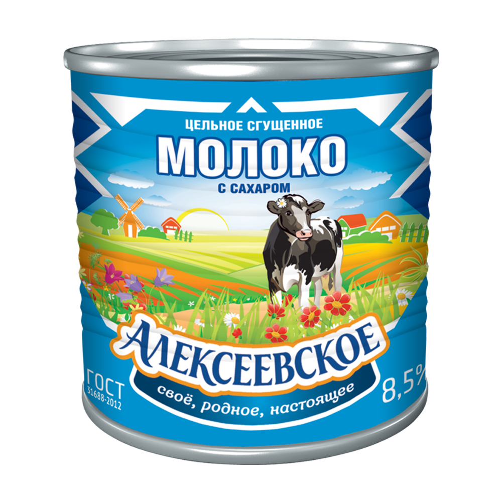 Купить молоко сгущенное алексеевское с сахаром 8,5% гост 360г ж/б с  доставкой на дом в магазине SPAR