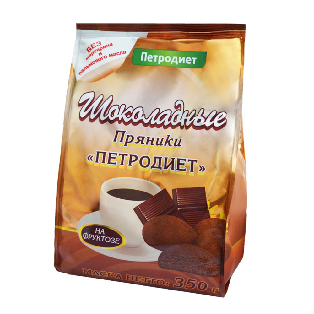 Изображение товара Пряники Петродиет Шоколадные на Фруктозе 350г