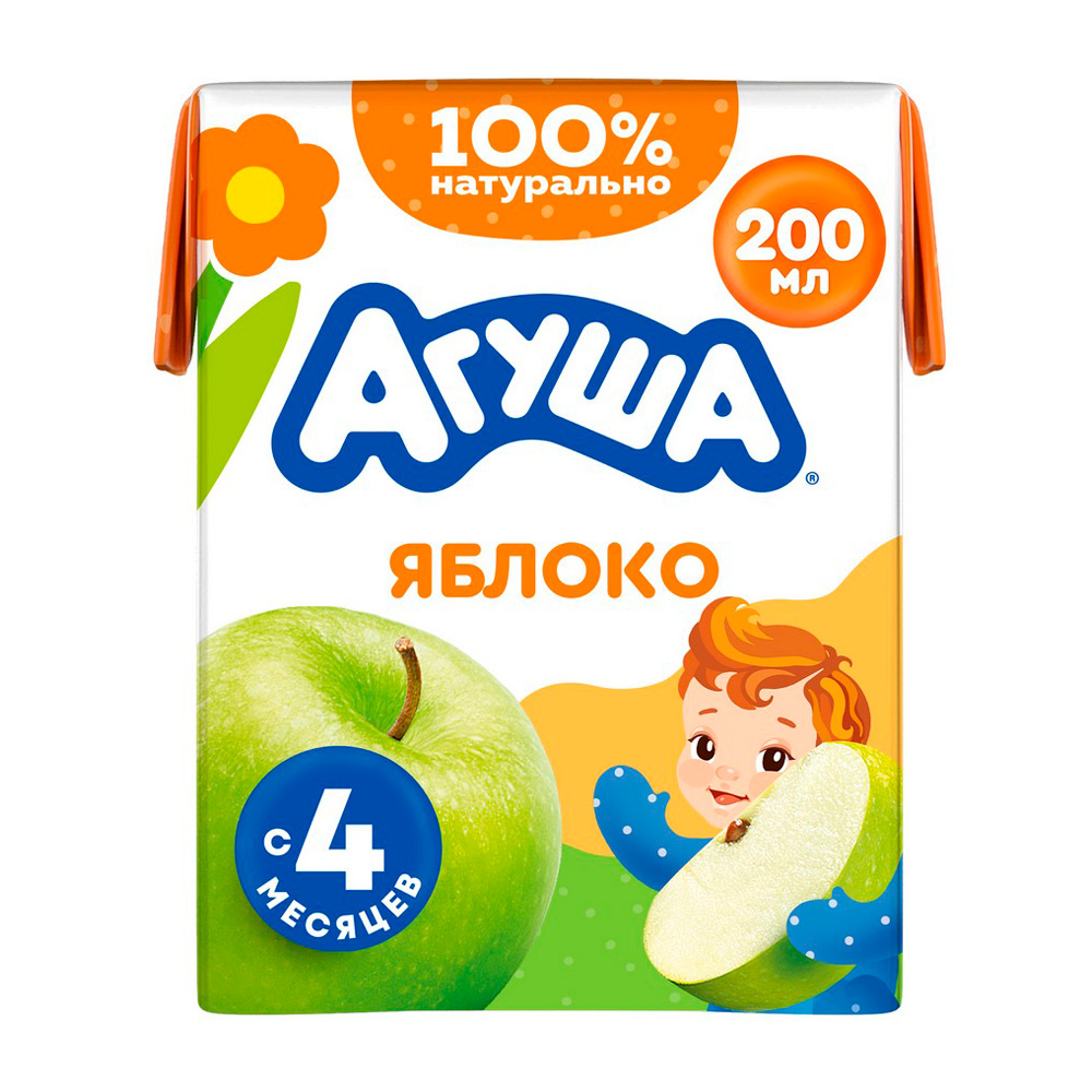 Изображение товара Сок Агуша Яблоко Осветленный 200мл