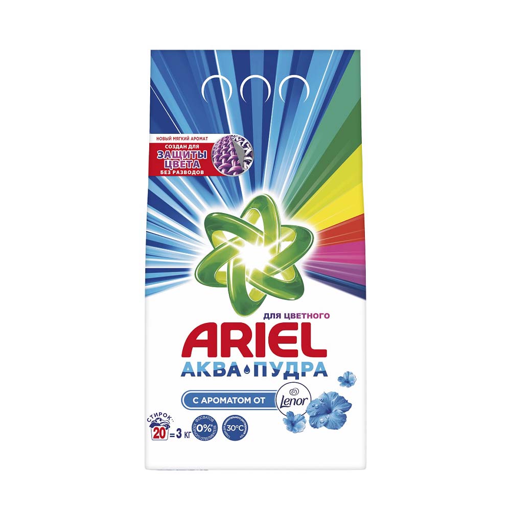 Изображение товара Стиральный Порошок Ariel Автомат Прикосновение Ленор 3кг