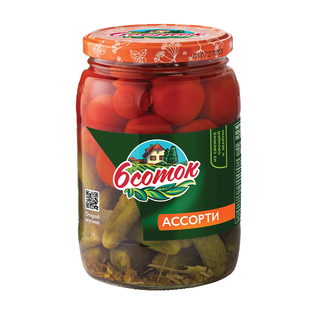 Изображение товара Ассорти 6 Соток Огурцы Томат 680г