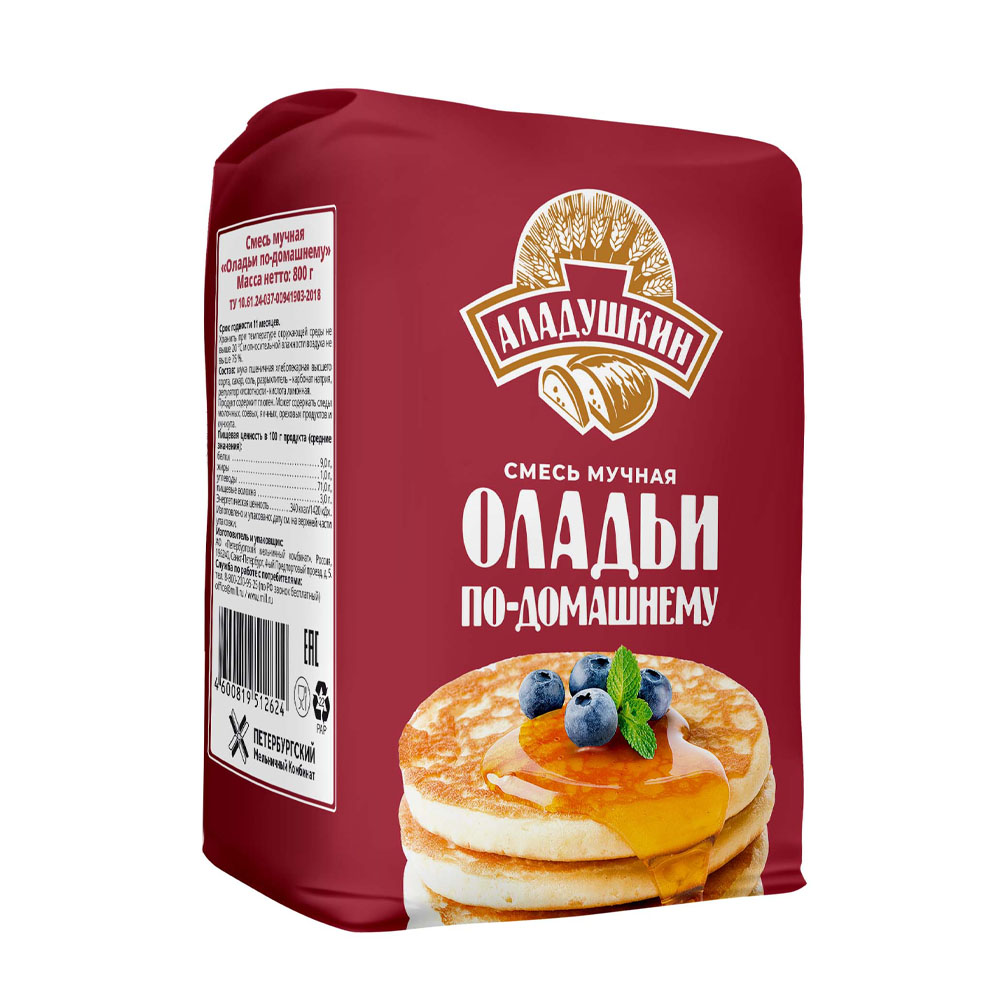 Купить смесь оладьи по-домашнему аладушкин 800г с доставкой на дом в ...