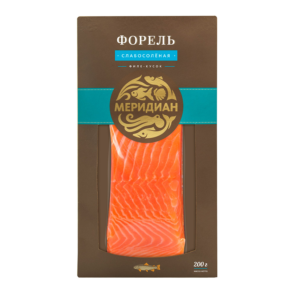 Изображение товара Форель Меридиан Слабосоленая Филе Кусок 200г