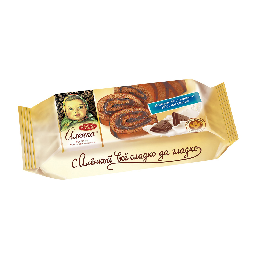 Изображение товара Рулет Аленка Бисквитный со Вкусом Молочного Шоколада 200г