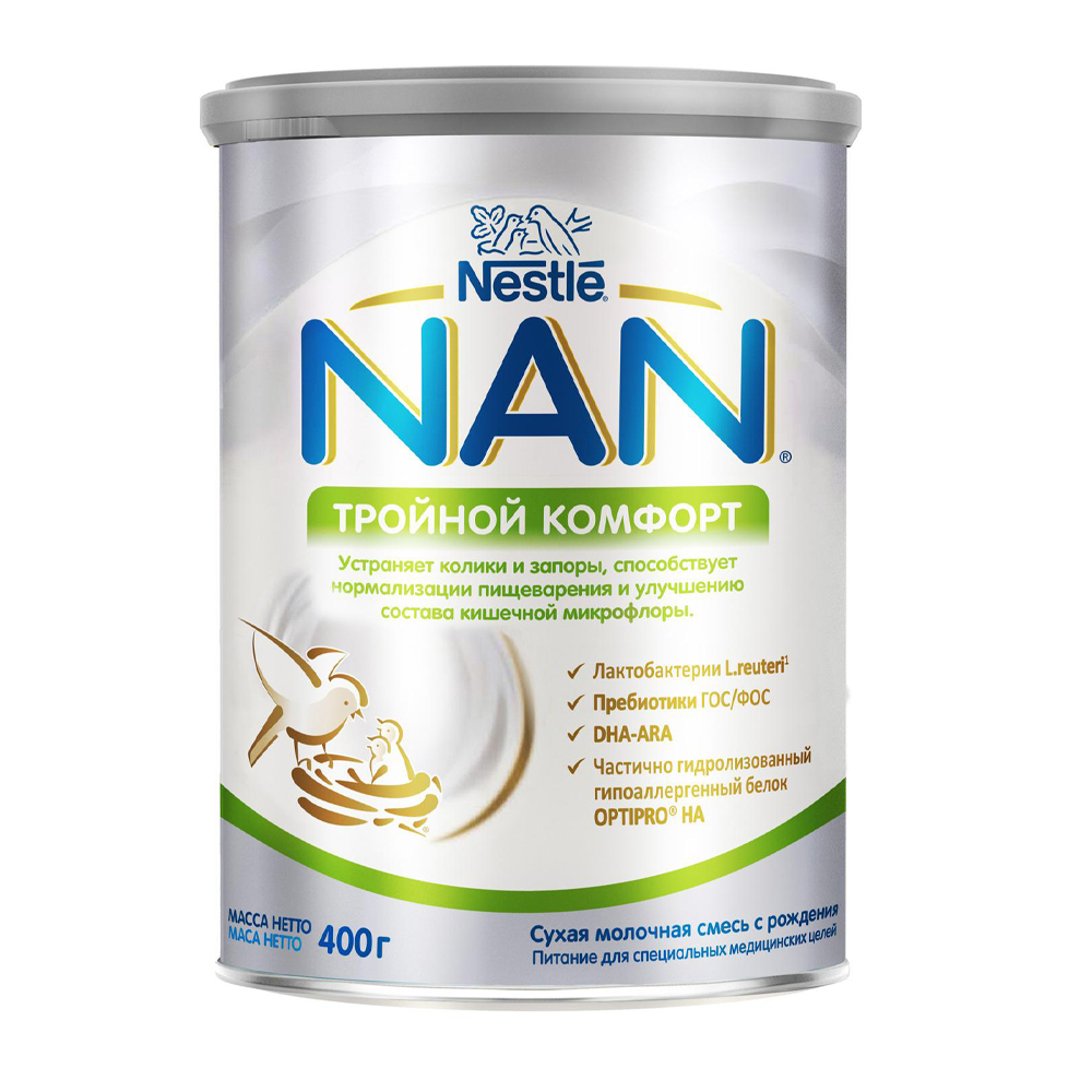 Изображение товара NAN Тройной Комфорт 0 мес 400 г — детская молочная смесь