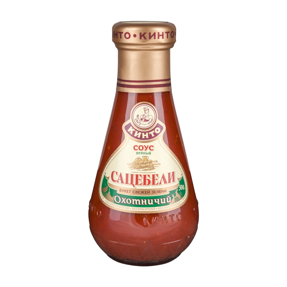 Изображение товара Соус Кинто Сацебели Охотничий Томатный 300мл Стекло