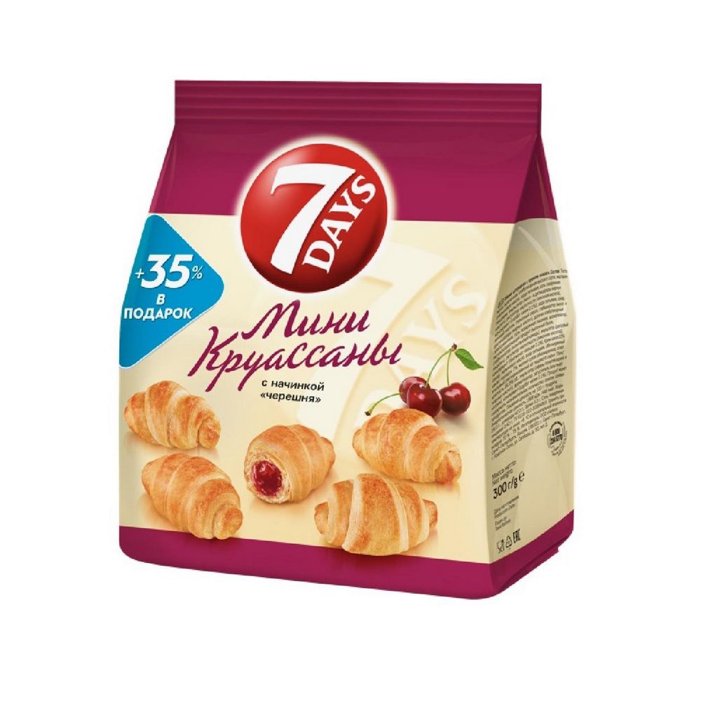 Купить круассаны 7 days мини с начинкой черешня 265г с доставкой на дом ...