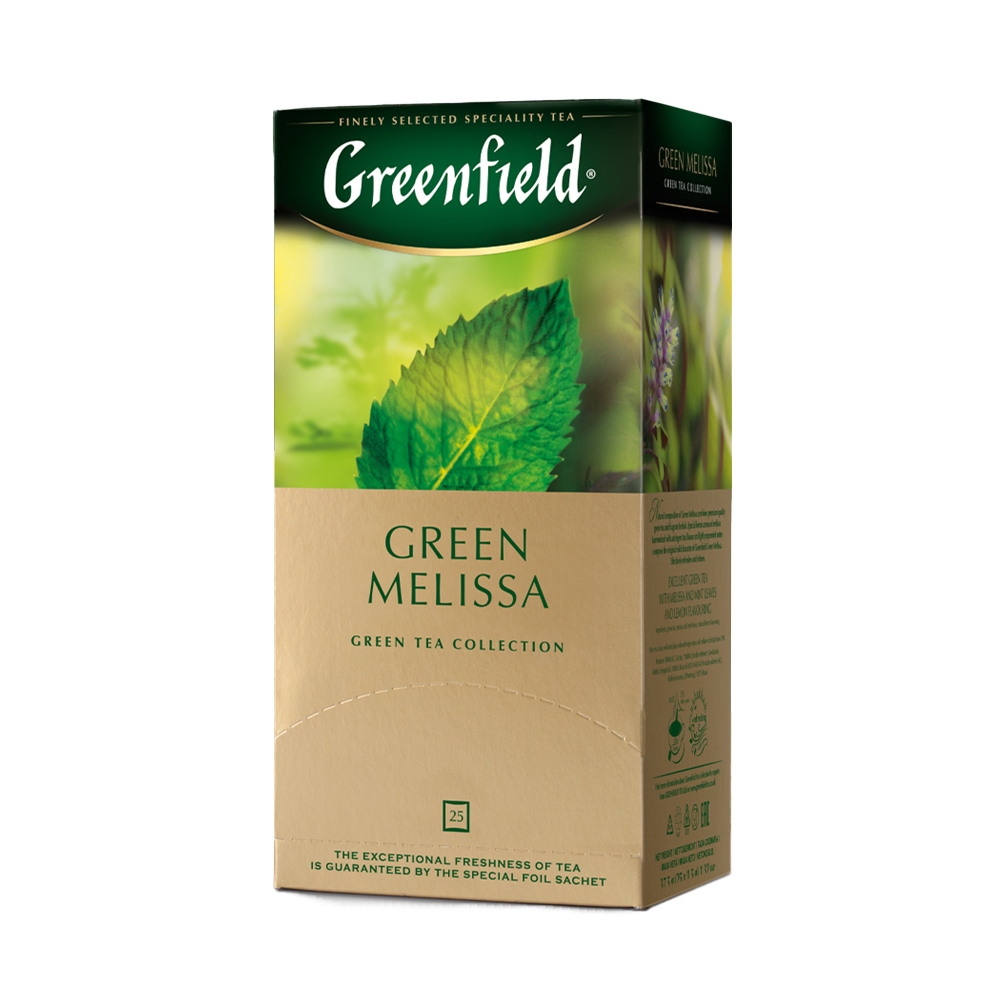 Изображение товара Greenfield Melissa - зелёный чай с мелиссой, пакетики 25 шт