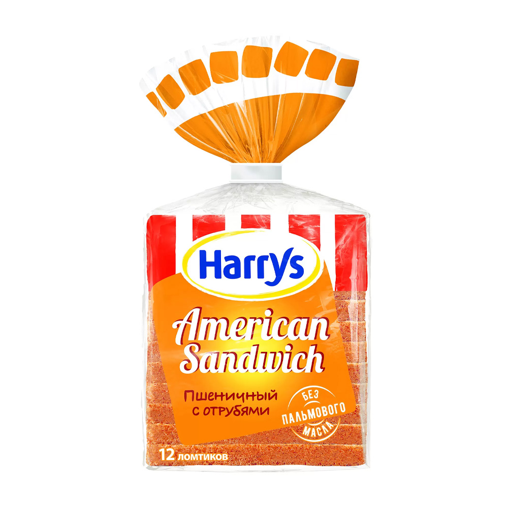 Изображение товара Harrys American Sandwich Хлеб зерновой с отрубями 0.515 кг