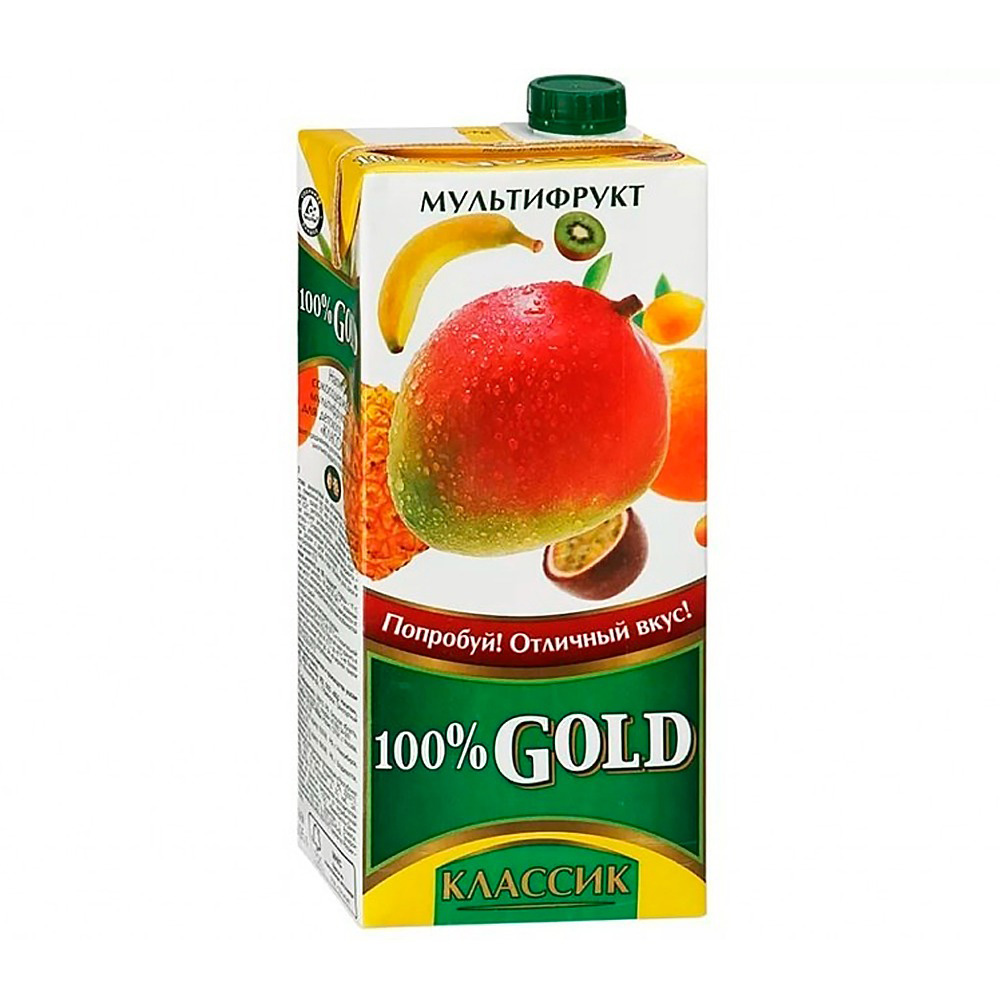 Изображение товара Напиток Сокосодержащий 100% Gold Классик Мультифрукт 1,93л