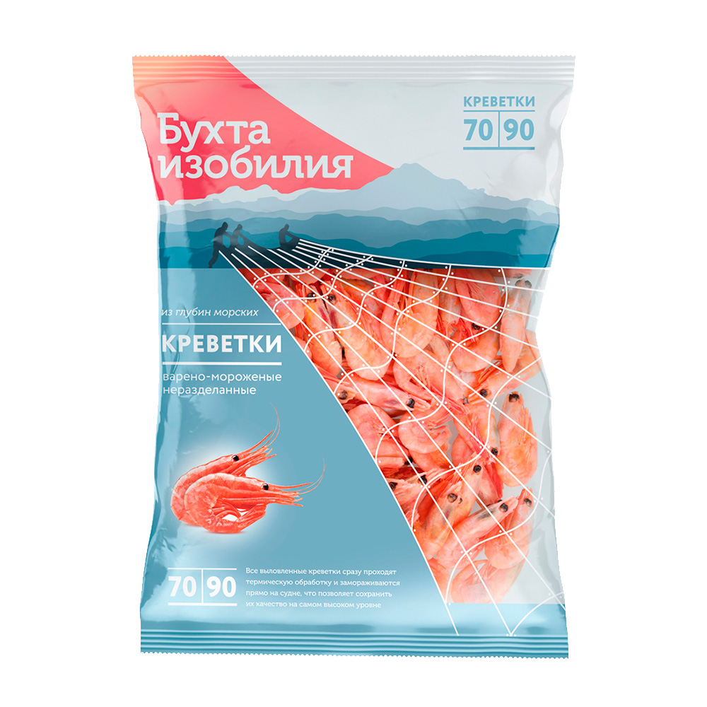 Изображение товара Креветки Северные Бухта Изобилия 0.85 кг варено-мороженые 70/90