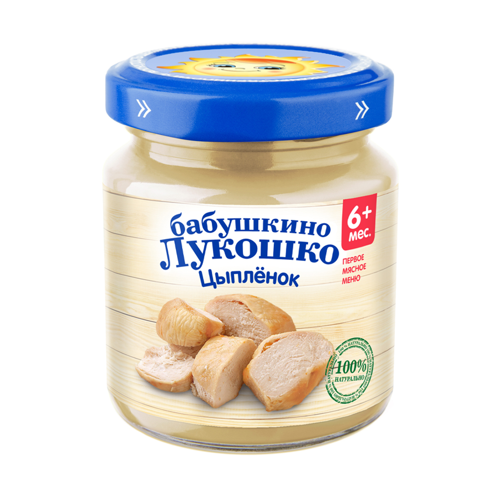 Купить пюре бабушкино лукошко цыпленок 100г с доставкой на дом в ...