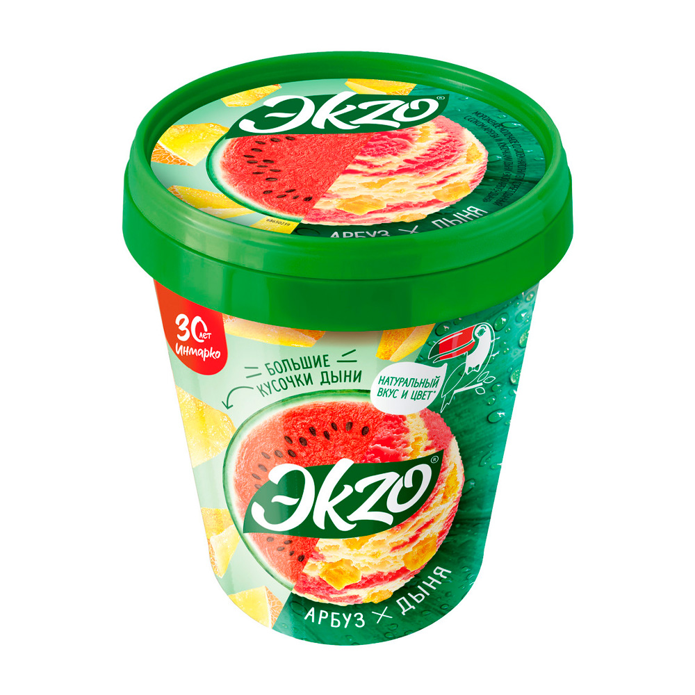 Изображение товара Мороженое Молочное Экзо Арбуз Дыня 520г