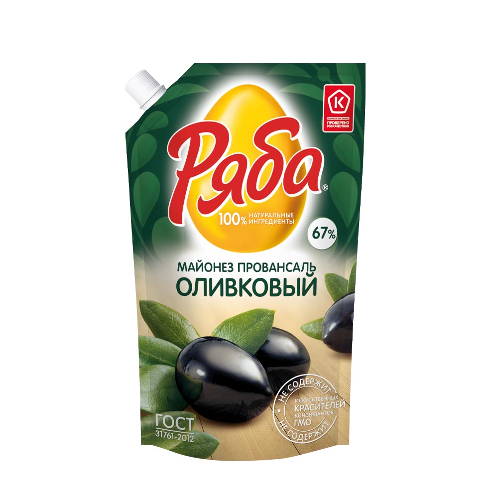 Купить майонез ряба оливковый 67% 744г дой-пак с доставкой на дом в ...