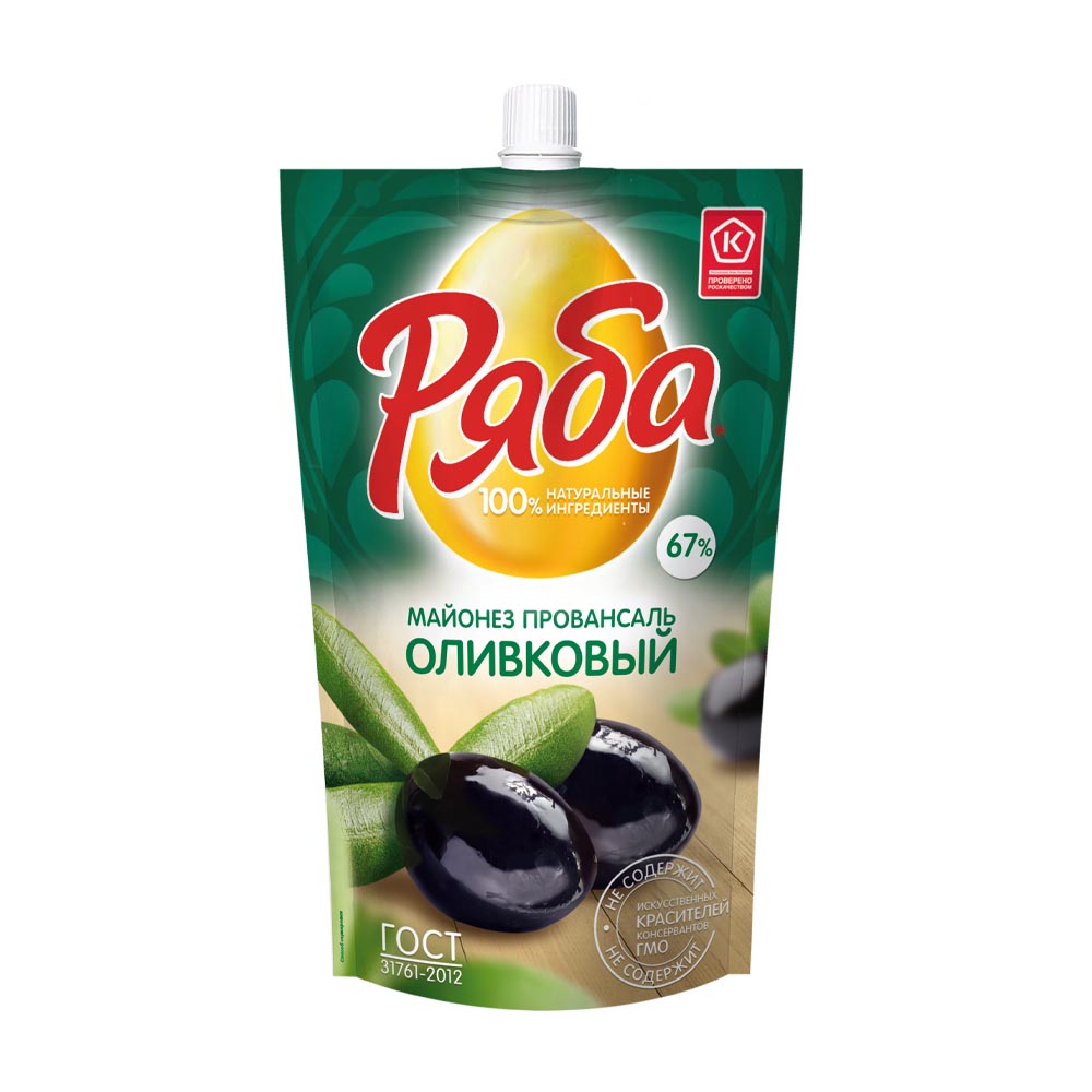 Купить майонез ряба оливковый 67% 372г дой-пак с доставкой на дом в ...