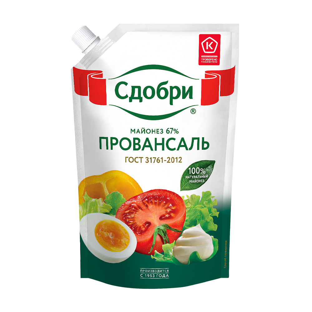 Купить майонез сдобри провансаль 67% 744г дой-пак с доставкой на дом в  магазине SPAR