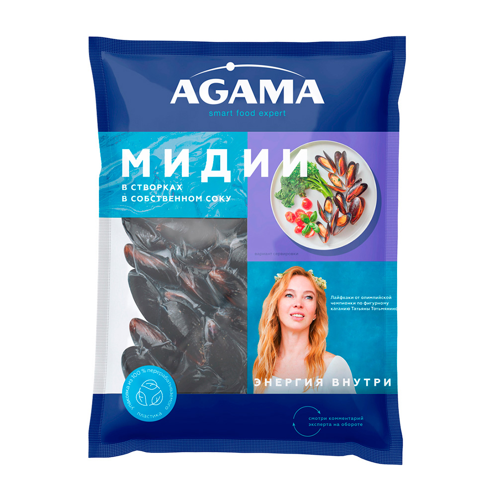 Изображение товара Мидии Agama в Створках в Собственном Соку в/м 450г