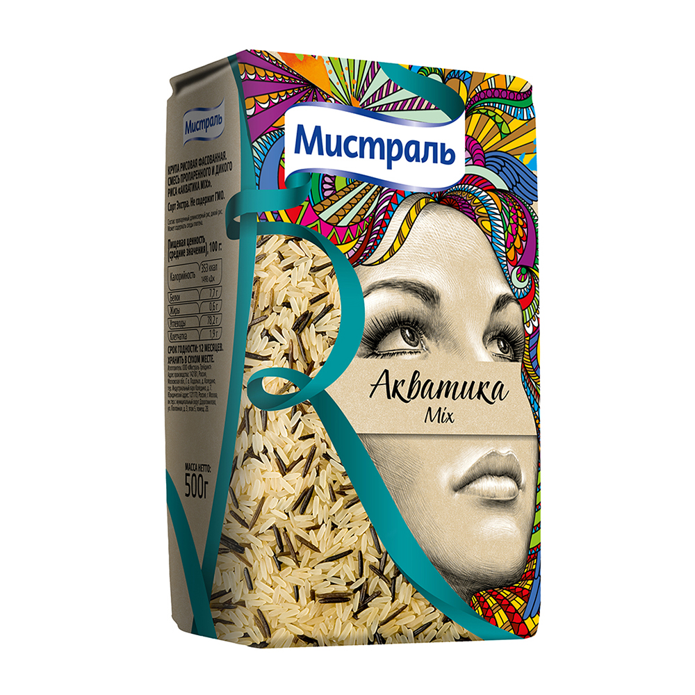 Изображение товара Акватика Mix 500 г — рисовая смесь пропаренного и дикого риса