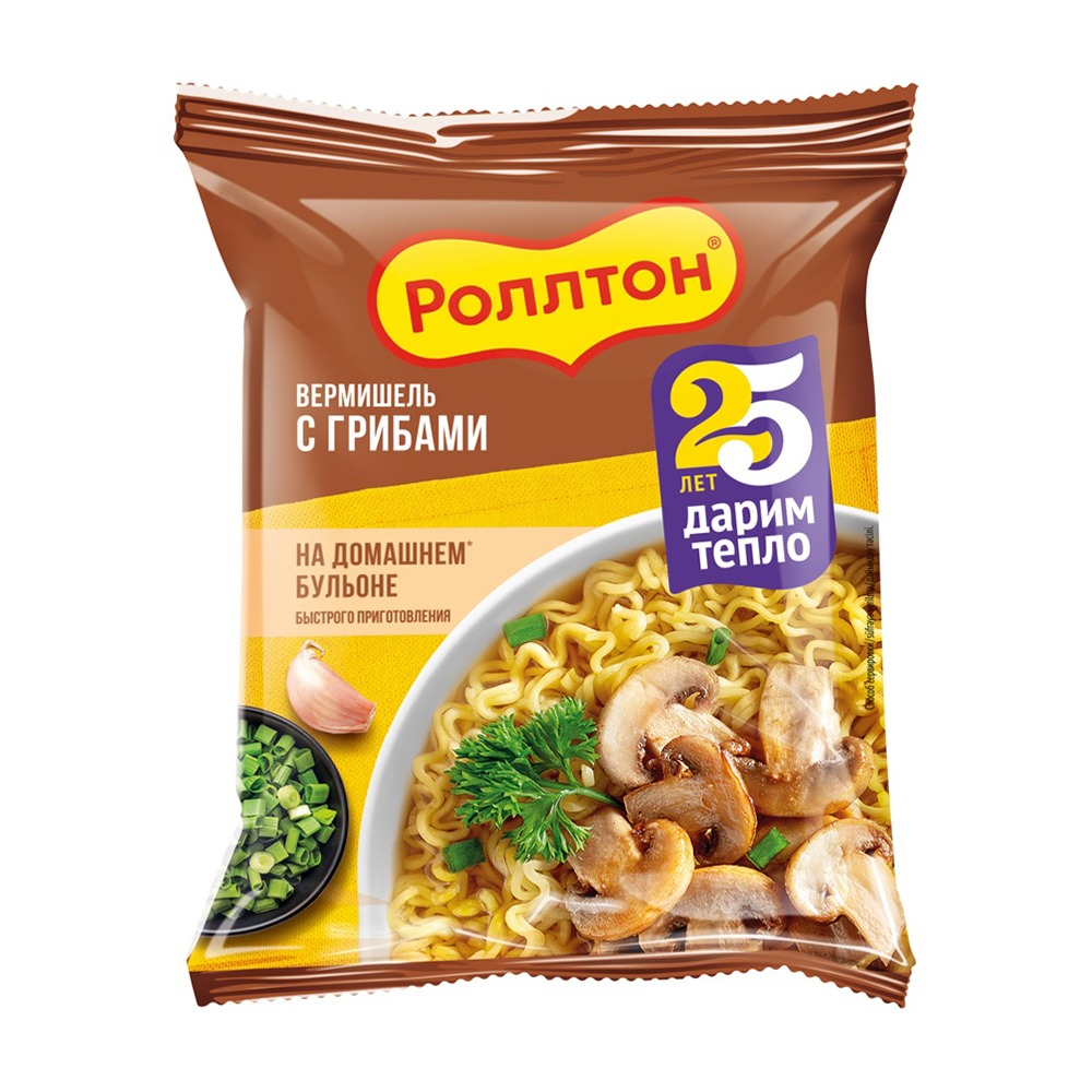 Изображение товара Вермишель Роллтон с Белыми Грибами 60г