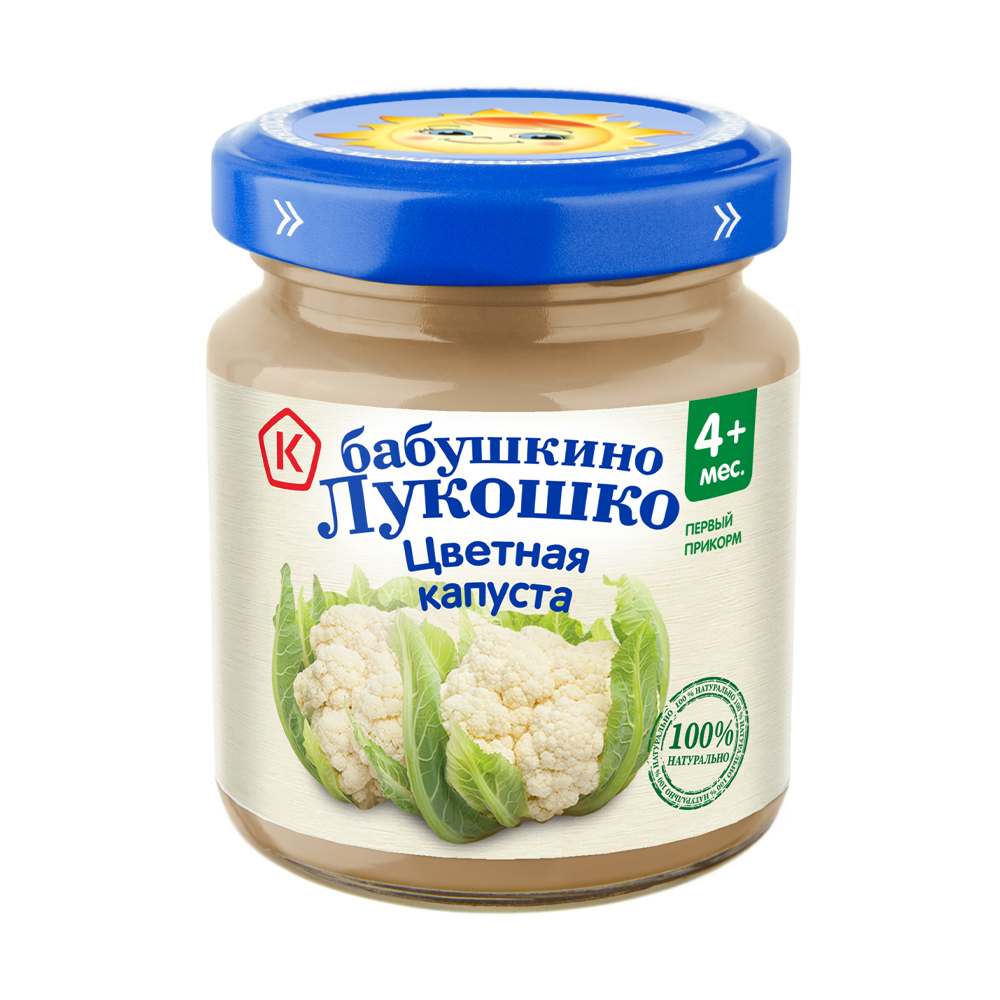 Купить пюре бабушкино лукошко цветная капуста 100г с доставкой на дом в ...