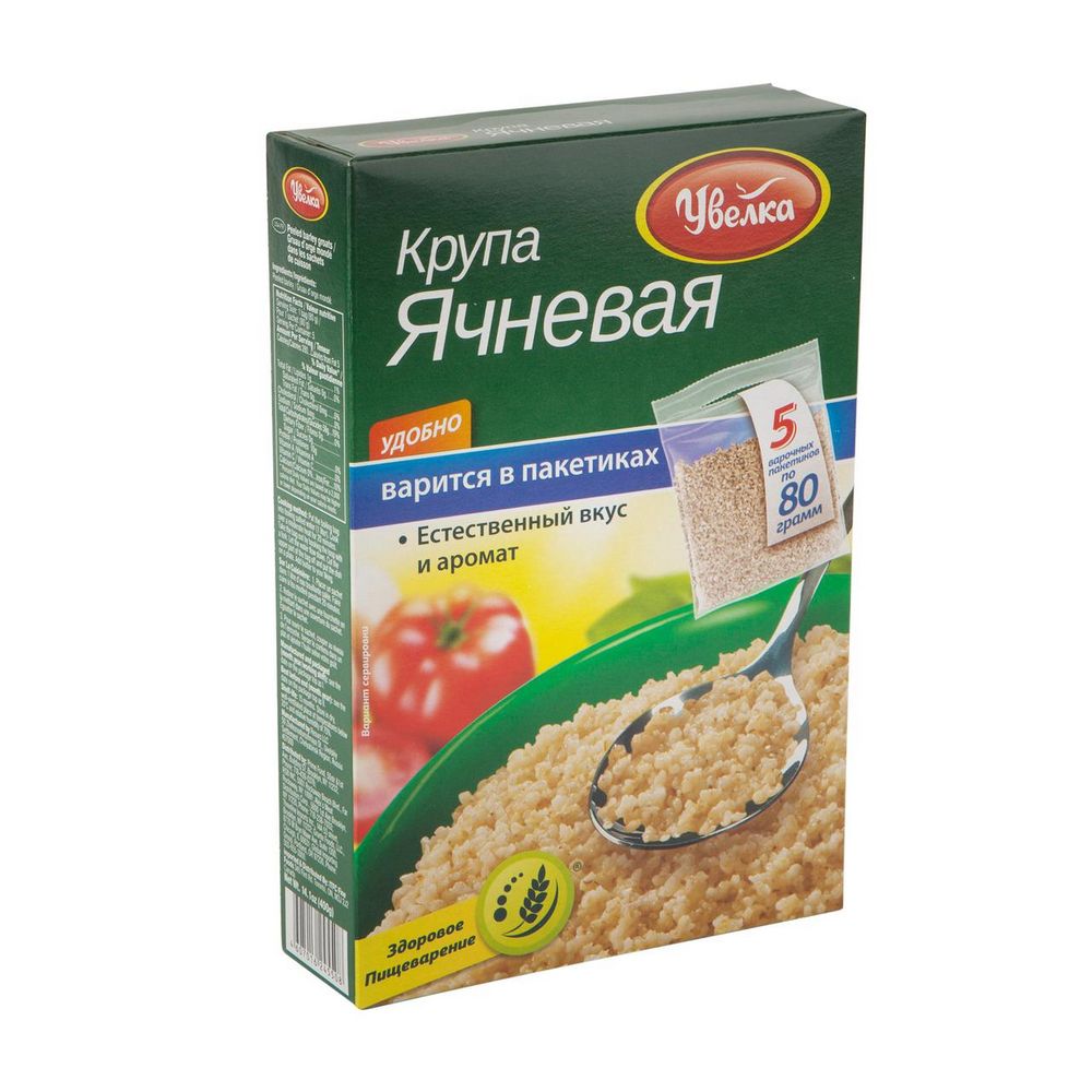 Изображение товара Увелка Ячневая крупа 0.4 кг в варочном пакете