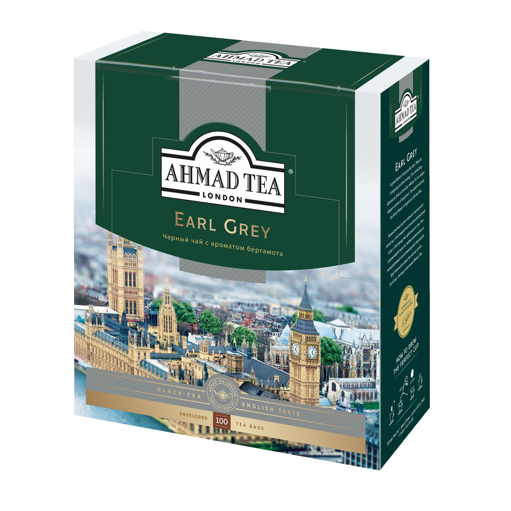Изображение товара Ahmad Tea Earl Grey Черный чай в пакетиках 100 пакетов
