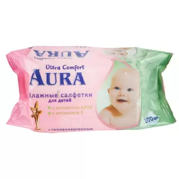 Изображение товара Салфетки Влажные Детские Aura Ультра Комфорт 100шт