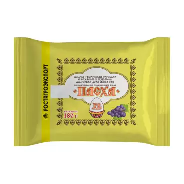 Изображение товара Творожная Масса Ростагроэкспорт с Сахаром и Изюмом 23% 180г
