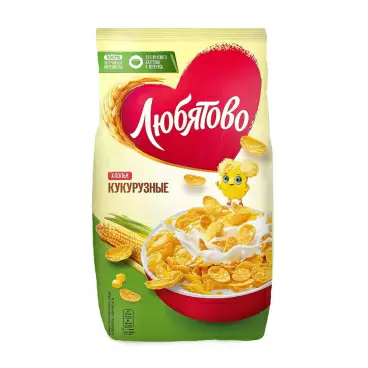 Изображение товара Готовый Завтрак Любятово Хлопья Кукурузные 600г