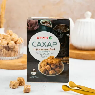Изображение товара Сахар SPAR Тростниковый Кусковой 500г