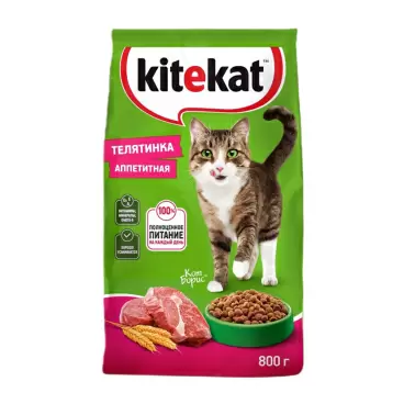 Изображение товара Корм Сухой для Кошек Kitekat Телятинка Аппетитная 800г